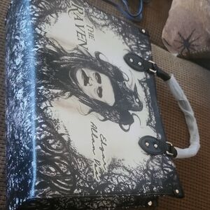 Black and Cream Illustrated Graphic Tote Bag